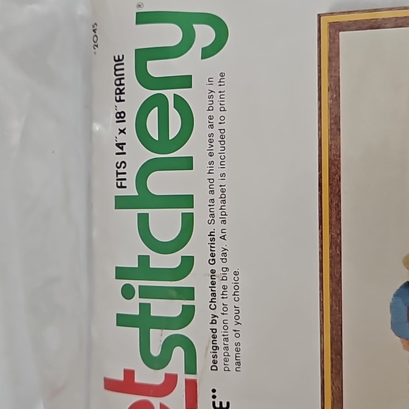 Vintage Sunset Stitchery Santas Toy Shop 1979 Sealed pkg Embroidery kit - Picture 6 of 7
